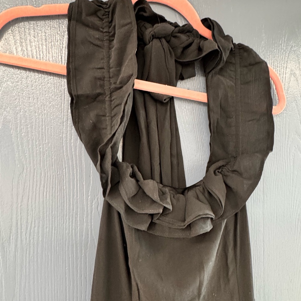Lulu's Black Tiered Halter Maxi Gown - Picture 3 of 6